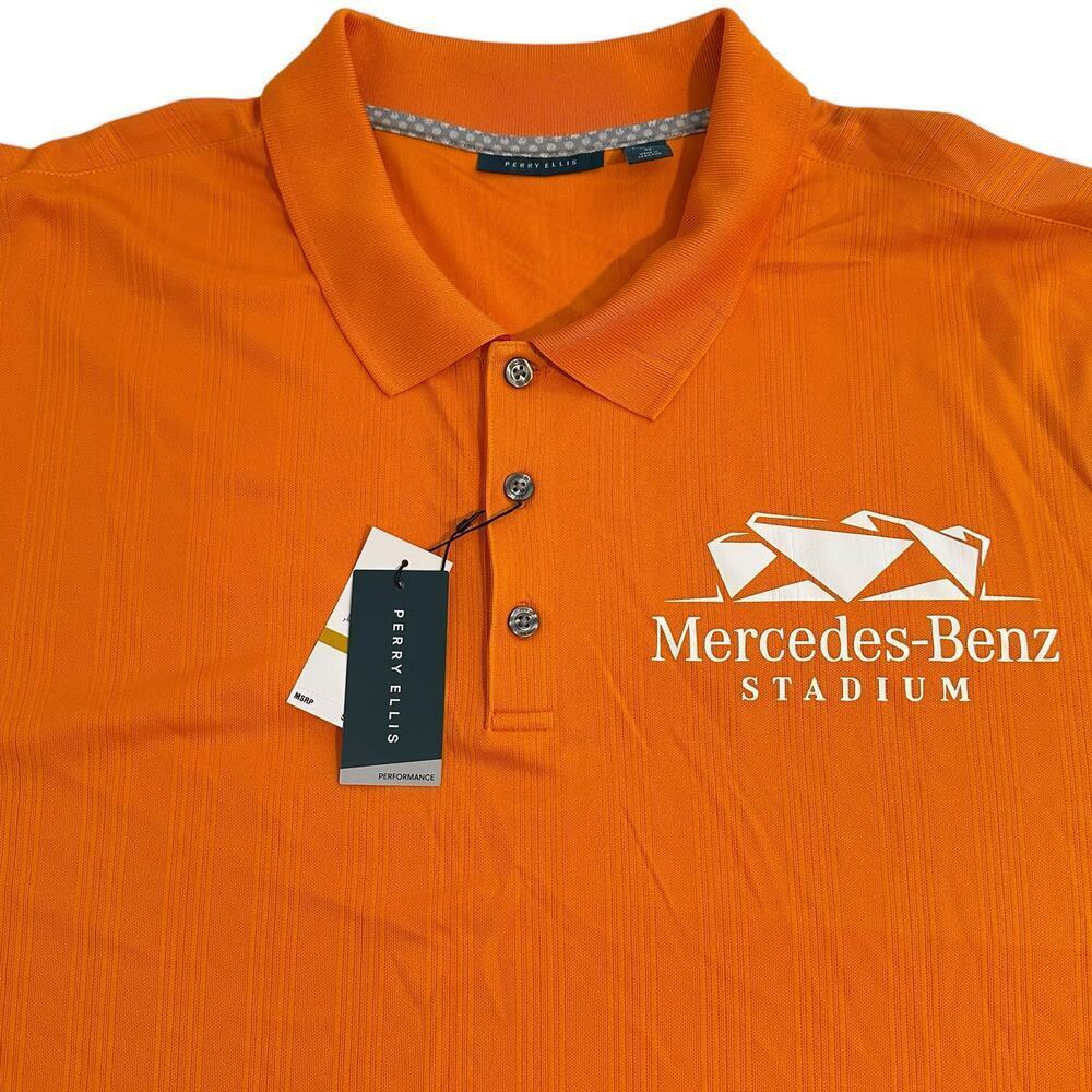 NWT Perry Ellis Performance Polo x Mercedes-Benz Stadium Security Orange 4X